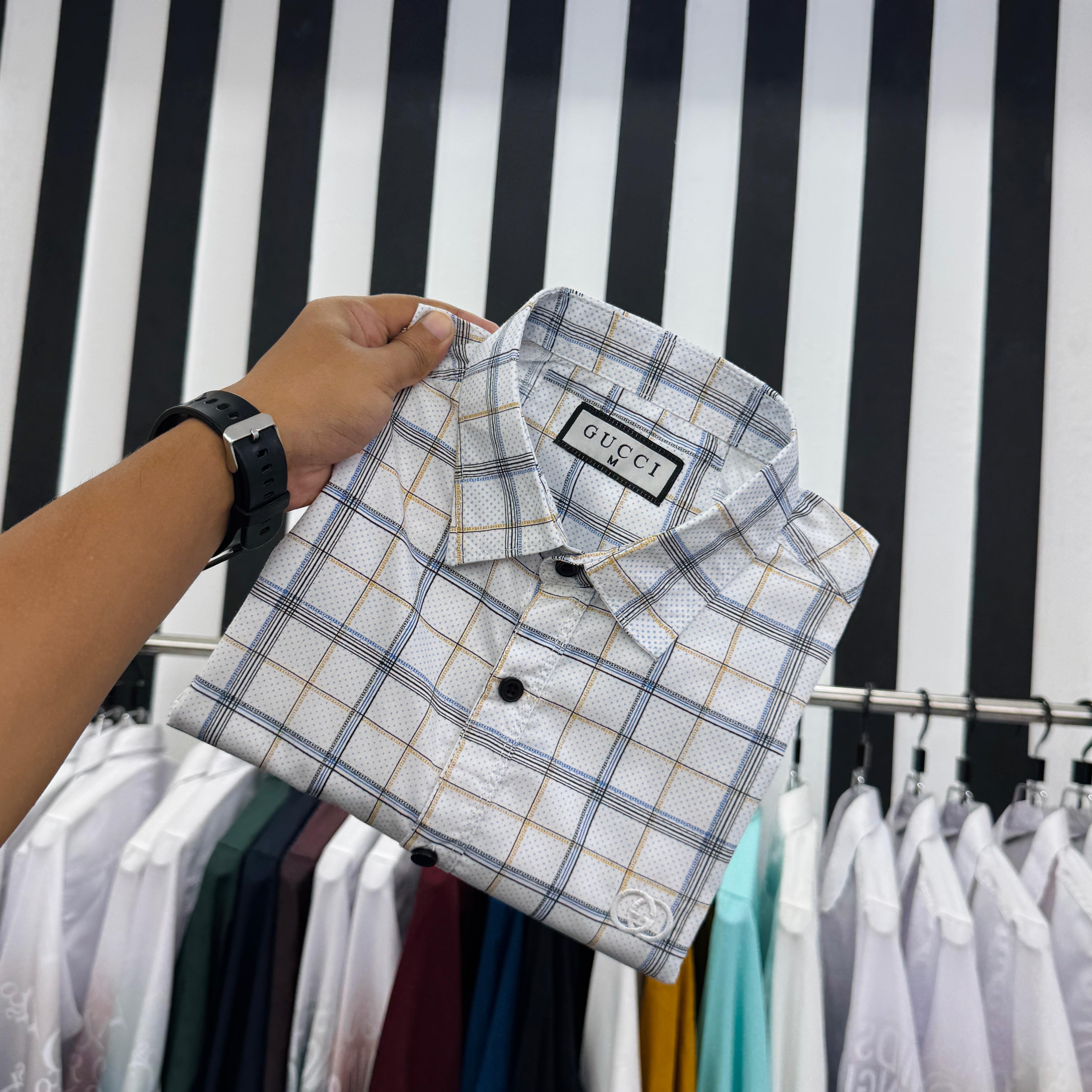 Full Sleeve Cheak Print Shirt