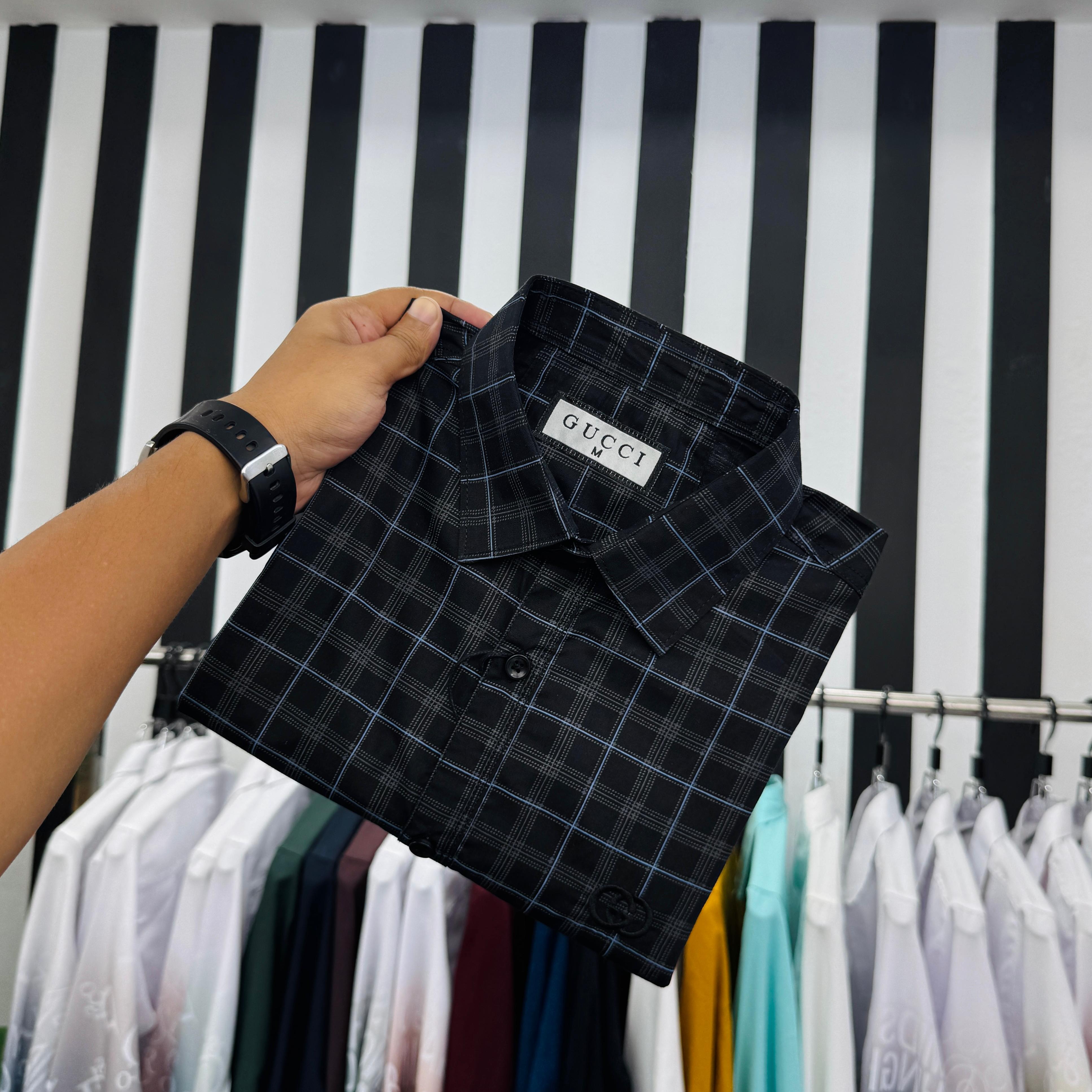 Full Sleeve Cheak Print Shirt